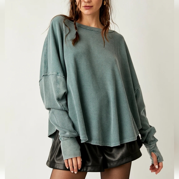 FREE PEOPLE We The Free Microphone Drop Thermal NWOT - Picture 1 of 9